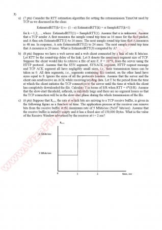 Computer Networks Midterm Questions - Spring 2011