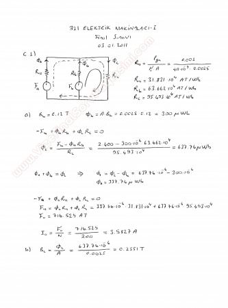 Elektrik Makinaları -1 Final Soruları -2012