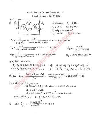 Elektrik Makinaları -1 Final Soruları -2013