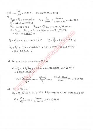 Elektrik Makinaları -1 Final Soruları -2014