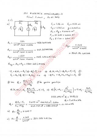 Elektrik Makinaları -1 Final Soruları -2014