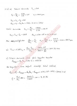 Elektrik Makinaları -1 Final Soruları -2015