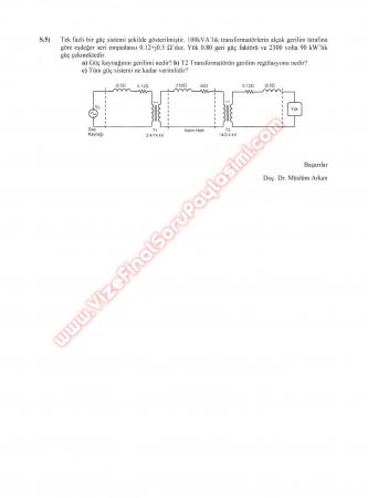 Elektrik Makinaları -1 Vize Soruları -2012