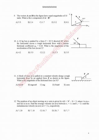 Fizik-1 Vize Soruları - Physics-1 Midterm Questions