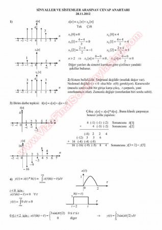 Sinyaller Ve Sistemler Vize Soruları Ve Çözümleri Güz - 2012
