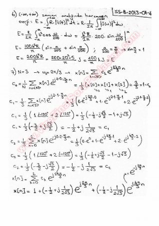 Sinyaller Ve Sistemler Bütünleme Soruları Ve Çözümleri - 2013