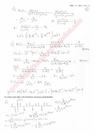 Sinyaller Ve Sistemler Final Soruları Ve Çözümleri Bahar - 2013