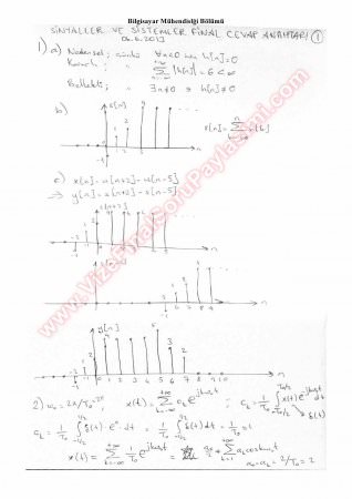 Sinyaller Ve Sistemler Final Soruları Ve Çözümleri Bahar - 2013