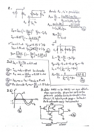 Elektronik Elemanlar Dersi Final Soru ve Cevapları 2015