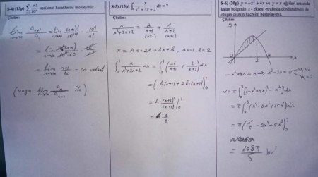 Matematik -2 Vize Soruları ve Çözümleri - 2016