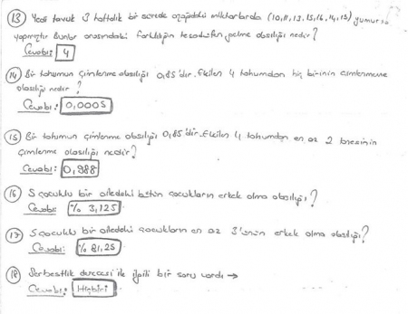 İstatistik Dersi Final Soruları ve Cevapları - Test