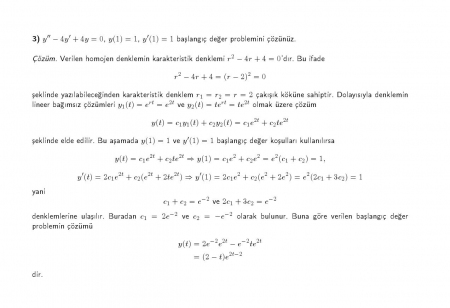 Diferansiyel Denklemler Dersi Vize Soruları ve Çözümleri