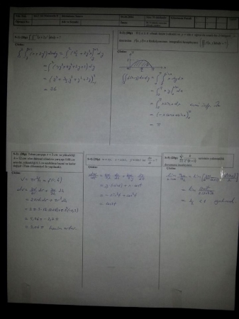 Matematik -2 Bütünleme Soruları ve Cevapları -2016