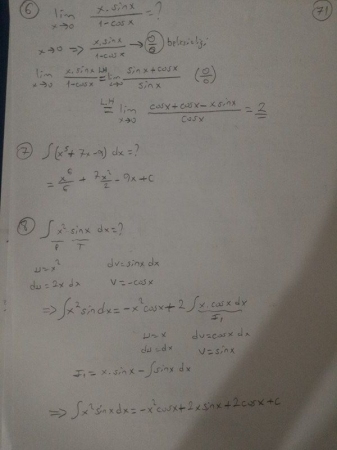 Matematik -1 Vize Soruları Ve Cevapları (Müh. Fakültesi-Yaz Okulu 2016)