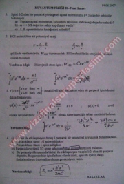 Kuantum Fiziği-2 Final Soruları